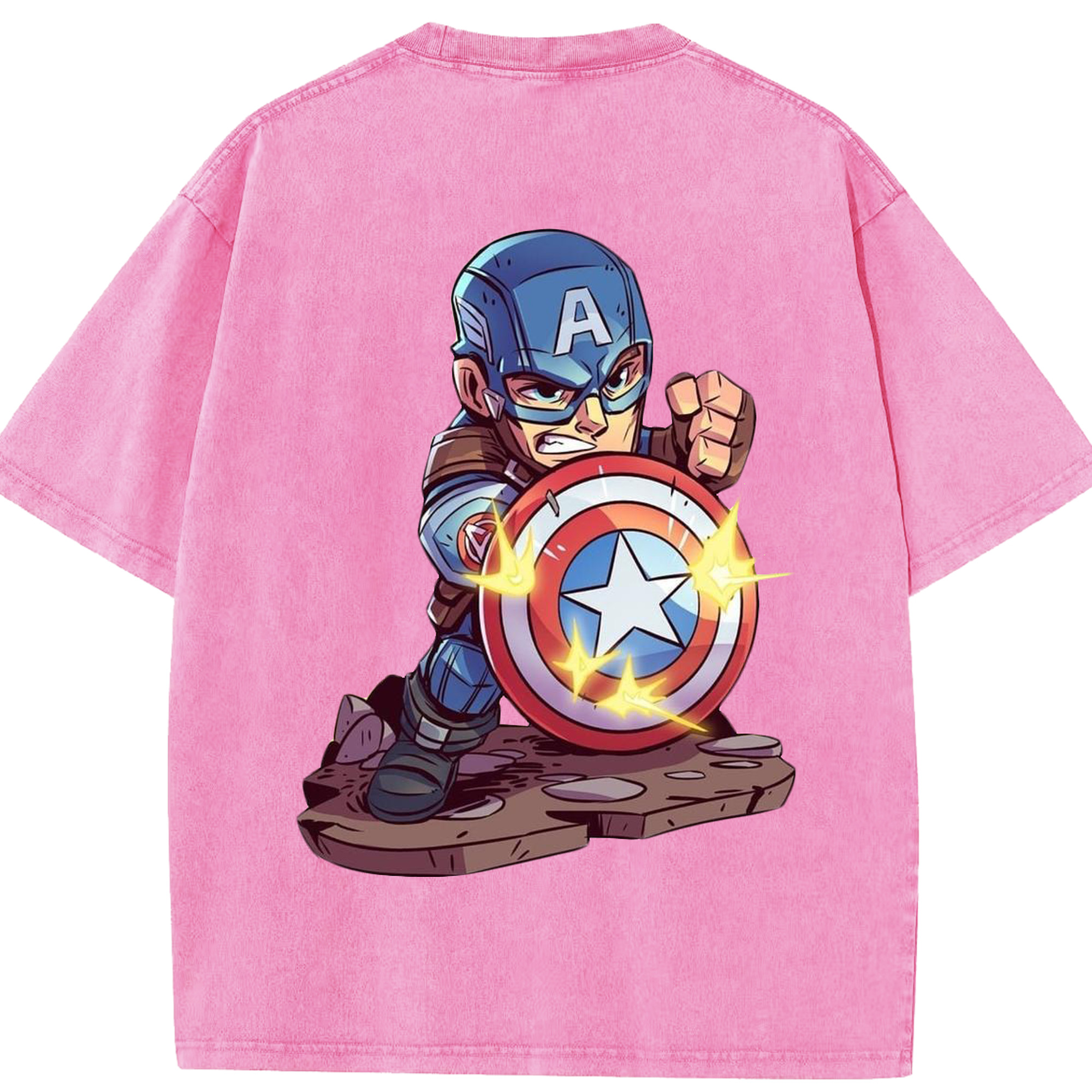（画像用） アベンジャーズ The Avengers 綿100% ヴィンテージ風 半袖Tシャツ（背面プリント）
